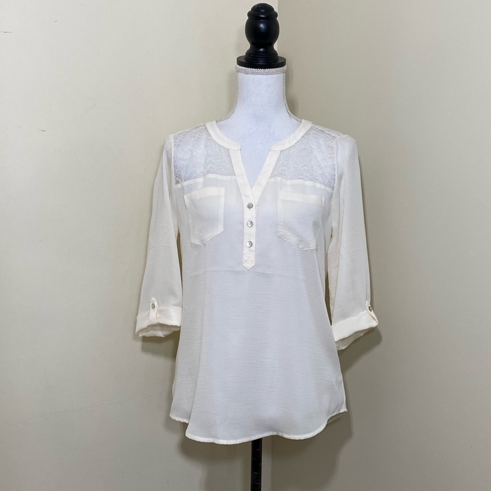Nwt Express || Womans blouse with lace detail size XS